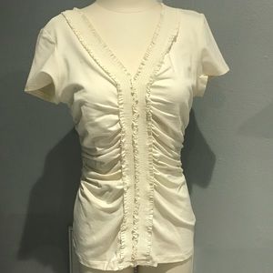 BNWT Cream Ruched Top